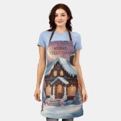 Frohe Weihnachten Gingerbread House Schürze (Getragen)