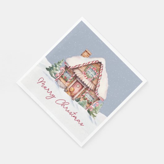 Frohe Weihnachten Gingerbread House Serviette (Ecke)