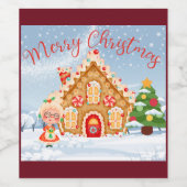 Frohe Weihnachten Gingerbread House Weinetikett (Einzelnes Label)