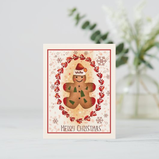 Frohe Weihnachten Gingerbread Man (Stehend Vorderseite)