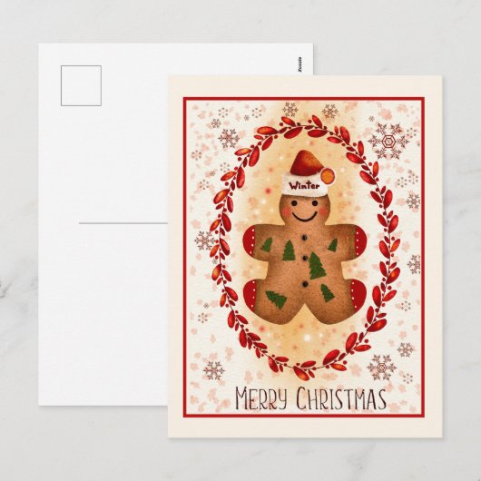 Frohe Weihnachten Gingerbread Man (Vorne/Hinten)