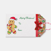 Frohe Weihnachten Gingerbread Man Candy Sprinkles Geschenkanhänger (Vorderseite (Horizontal))