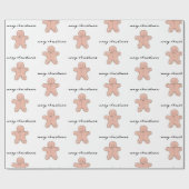 Frohe Weihnachten Gingerbread Man Geschenkpapier (Flach)