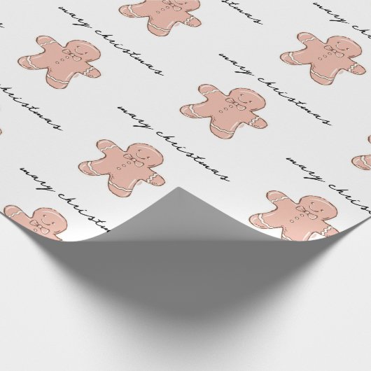Frohe Weihnachten Gingerbread Man Geschenkpapier (Ecke)