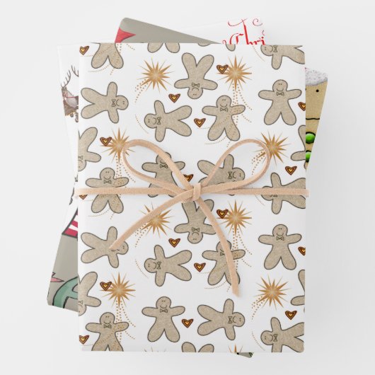 Frohe Weihnachten Gingerbread Man Geschenkpapier Set (Beispiel)