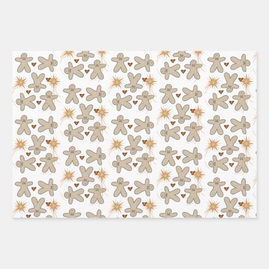 Frohe Weihnachten Gingerbread Man Geschenkpapier Set (Vorderseite)
