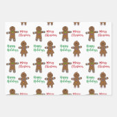 Frohe Weihnachten Gingerbread Man  Geschenkpapier Set (Vorderseite 3)
