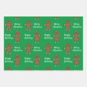 Frohe Weihnachten Gingerbread Man  Geschenkpapier Set (Vorderseite 2)