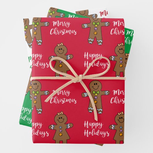Frohe Weihnachten Gingerbread Man  Geschenkpapier Set (Beispiel)