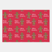Frohe Weihnachten Gingerbread Man  Geschenkpapier Set (Vorderseite)