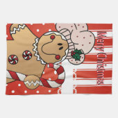 Frohe Weihnachten Gingerbread Man Geschirrtuch (Horizontal)