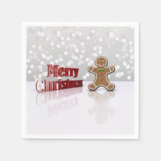Frohe Weihnachten Gingerbread Man Serviette (Vorderseite)