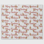 Frohe Weihnachten Gingerbread Mann auf Birch Geschenkpapier (Flach)