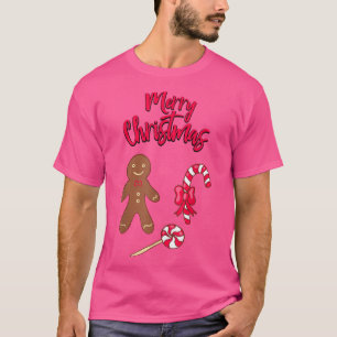 Frohe Weihnachten Gingerbread Mann Bäckerei Candy T-Shirt