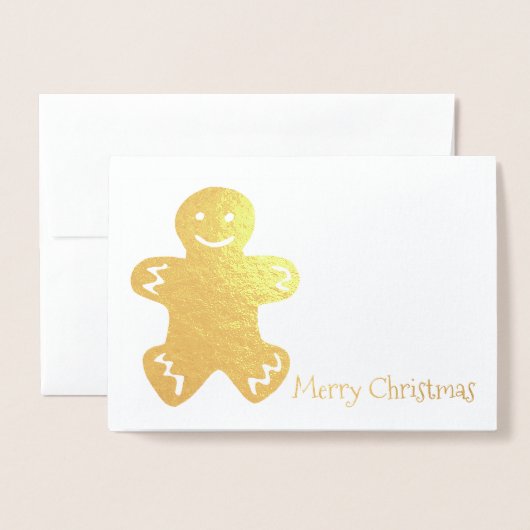 Frohe Weihnachten Gingerbread Mann Cookie Holiday Folienkarte (Vorderseite mit Umschlag)