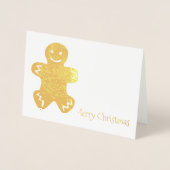 Frohe Weihnachten Gingerbread Mann Cookie Holiday Folienkarte (Vorderseite)