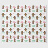 Frohe Weihnachten Gingerbread Mann Custom Geschenkpapier (Flach)