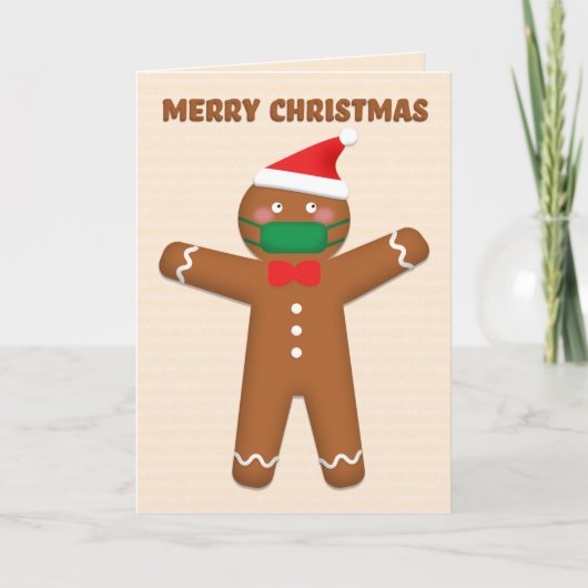 Frohe Weihnachten Gingerbread Mann im Gesicht Mask (Vorderseite)