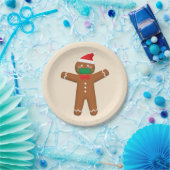 Frohe Weihnachten Gingerbread Mann in Gesicht Mask Pappteller (Party)