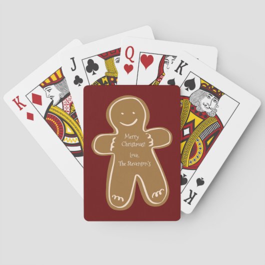 Frohe Weihnachten Gingerbread Mann Personalisiert Spielkarten (Rückseite)