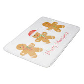 Frohe Weihnachten Gingerbread Männer Badematte (Schrägansicht)
