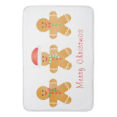 Frohe Weihnachten Gingerbread Männer Badematte (Vorderseite Vertikal)