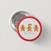 Frohe Weihnachten Gingerbread Männer Button (Vorne & Hinten)