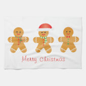 Frohe Weihnachten Gingerbread Männer Geschirrtuch (Horizontal)