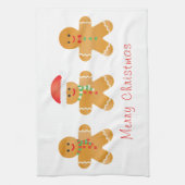 Frohe Weihnachten Gingerbread Männer Geschirrtuch (Vertikal)