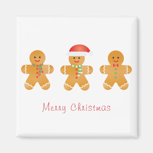 Frohe Weihnachten Gingerbread Männer Magnet (Vorne)