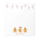 Frohe Weihnachten Gingerbread Männer Notizblock (Vorderseite)