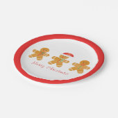 Frohe Weihnachten Gingerbread Männer Pappteller (Schrägansicht)
