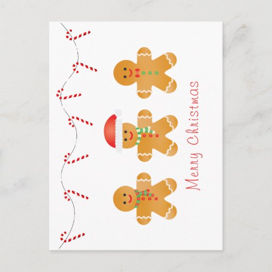 Frohe Weihnachten Gingerbread Männer Postkarte (Vorderseite)