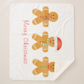 Frohe Weihnachten Gingerbread Männer Sherpadecke (Vorderseite)