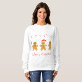 Frohe Weihnachten Gingerbread Männer Sweatshirt (Vorne ganz)
