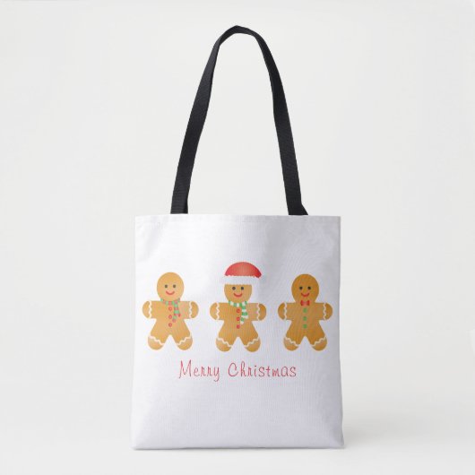 Frohe Weihnachten Gingerbread Männer Tasche (Vorderseite)