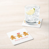 Frohe Weihnachten Gingerbread Männer Weihnachtsman Rechteckiger Pappuntersetzer (Vor Ort)