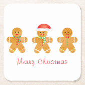 Frohe Weihnachten Gingerbread Männer Weihnachtsman Rechteckiger Pappuntersetzer (Vorderseite)