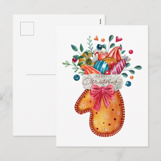 Frohe Weihnachten Gingerbread Mitten mit Candy (Vorne/Hinten)