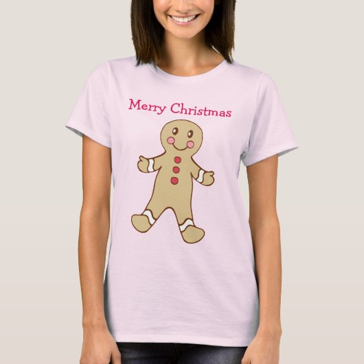 Frohe Weihnachten Gingerbread Nightgown T Shirt (Vorderseite)