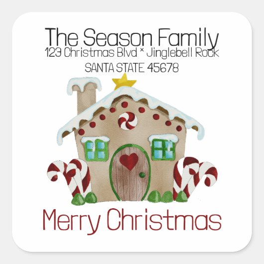 Frohe Weihnachten Gingerbread Umschlag Aufkleber (Vorderseite)