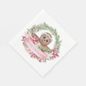 Frohe Weihnachten Gingerbread Wünsche Serviette (Ecke)