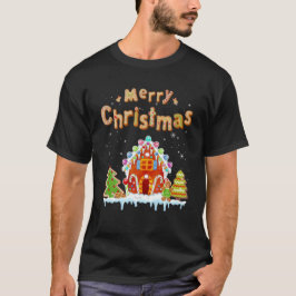 Frohe Weihnachten Gingerbrot Haus Backcreme Dose T-Shirt
