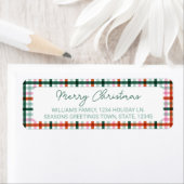 Frohe Weihnachten Gingham Rücksendeadresse (Insitu)