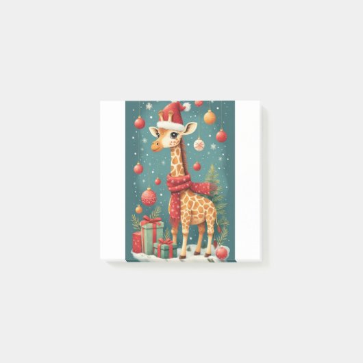 Frohe Weihnachten Giraffe Post-it Klebezettel (Vorderseite)