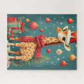 Frohe Weihnachten Giraffe Puzzle (Horizontal)