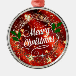 Frohe Weihnachten, Glanz und Schimmer Ornament Aus Metall