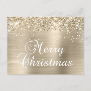 Frohe Weihnachten Glänzendes Blassgold Folie