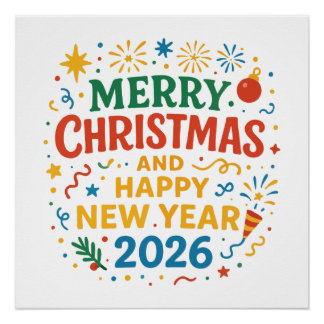 Frohe Weihnachten Glänzendes Poster