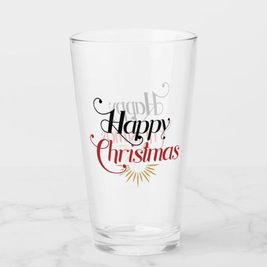 Frohe Weihnachten Glas (Vorderseite)